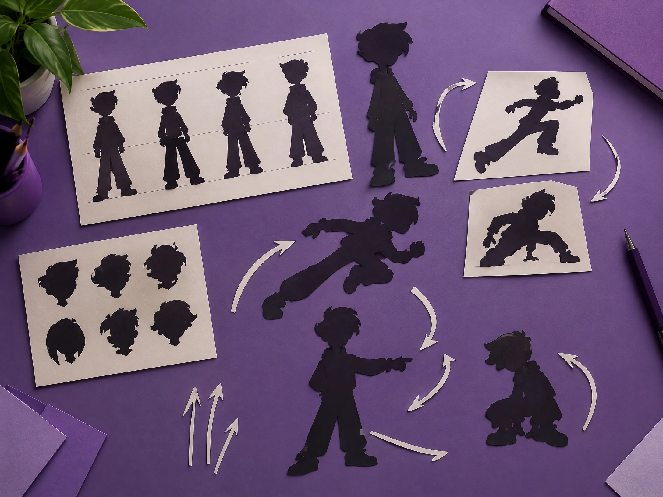 Character silhouette notes